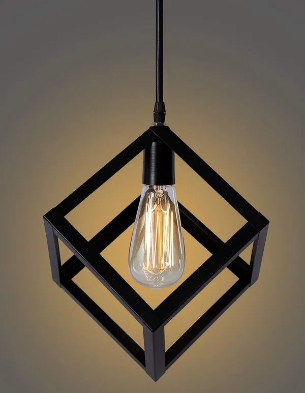 SWIATLO_Decorative_Cluster_Pendant_Light/Cluster_Hanging_Light/Clster_Ceiling_Light/Three_Pendant_Lamp_to_Décor_Home/Living_Room/Bedroom/Office/Dining/Cafe/Restaurants,_3-D_Square_Design_(with_Bulb)