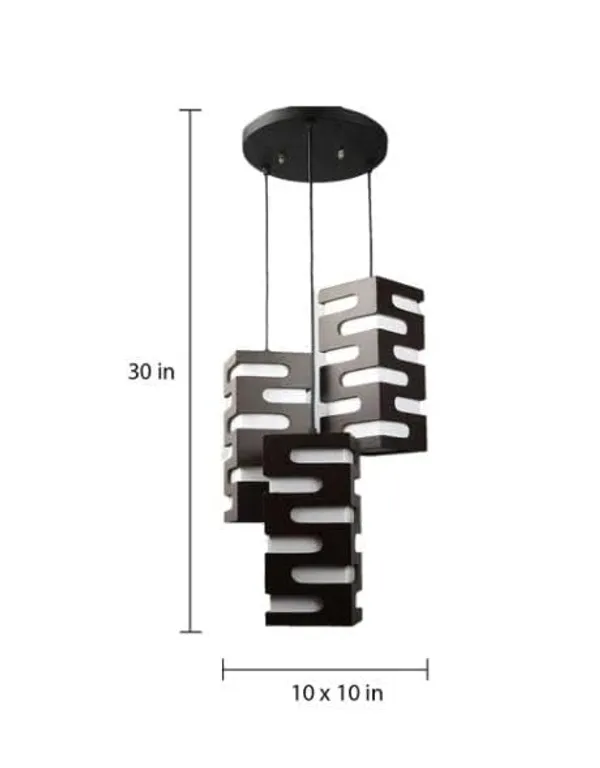 SWIATLO_Decorative_Cluster_Pendant_Light/Cluster_Hanging_Light/Cluster_Ceiling_Light/Three_Pendant_Lamp_to_Décor_Home/Living_Room/Bedroom/Office/Dining/Cafe/Restaurants,_S_Design,_Black_(with_Bulb)