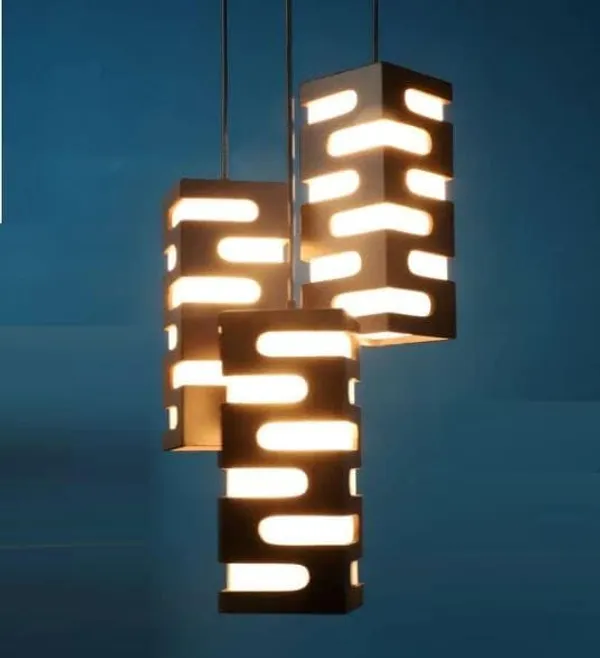 SWIATLO_Decorative_Cluster_Pendant_Light/Cluster_Hanging_Light/Cluster_Ceiling_Light/Three_Pendant_Lamp_to_Décor_Home/Living_Room/Bedroom/Office/Dining/Cafe/Restaurants,_S_Design,_Black_(with_Bulb)