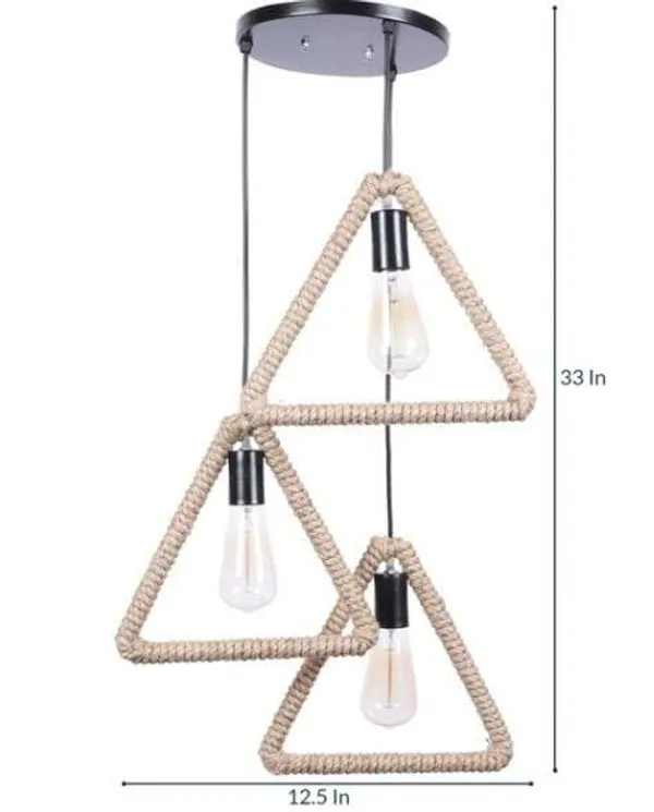 SWIATLO_Decorative_Cluster_Pendant_Light/Cluster_Hanging_Light/Cluster_Ceiling_Light/Three_Pendant_Lamp_to_Décor_Home/Living_Room/Bedroom/Office/Cafe/Restaurants,_Rassi_Tikona_Design,_Beige_(with_Bulb)