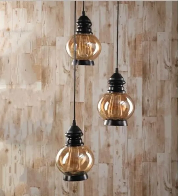 SWIATLO_Decorative_Cluster_Pendant_Light/Cluster_Hanging_Light/Cluster_Ceiling_Light/Three_Pendant_Lamp_to_Décor_Home/Living_Room/Bedroom/Office/Cafe/Restaurants,_Balloon_Design,_Luster_(with_Bulb)