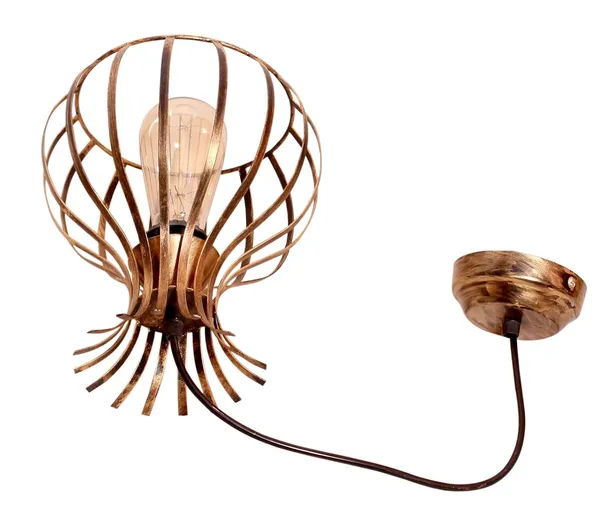 SWIATLO_Decorative_Hanging_Lamp/Pendant_Lamp/Ceiling_Light_to_Décor_Home/Living_Room/Bedroom/Office/Dining/Cafe/Restaurants,_Flower_Design,_Golden_Antique_(Pack_of_1,_with_Bulb)