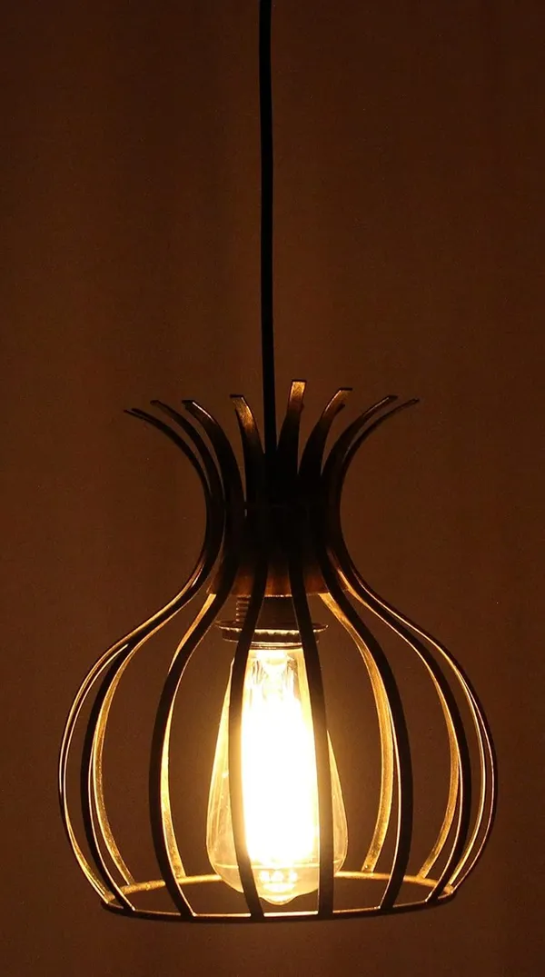 SWIATLO_Decorative_Hanging_Lamp/Pendant_Lamp/Ceiling_Light_to_Décor_Home/Living_Room/Bedroom/Office/Dining/Cafe/Restaurants,_Flower_Design,_Golden_Antique_(Pack_of_1,_with_Bulb)