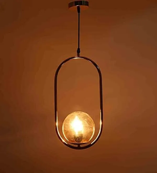 SWIATLO_Decorative_Hanging_Lamp/Pendant_Lamp/Ceiling_Light_to_Décor_Home/Living_Room/Bedroom/Office/Dining/Cafe/Restaurants,_Cylinderical_Shape_with_Glass,_Golden_and_Luster