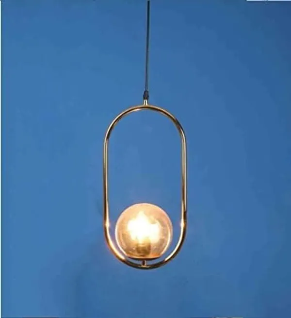 SWIATLO_Decorative_Hanging_Lamp/Pendant_Lamp/Ceiling_Light_to_Décor_Home/Living_Room/Bedroom/Office/Dining/Cafe/Restaurants,_Cylinderical_Shape_with_Glass,_Golden_and_Luster