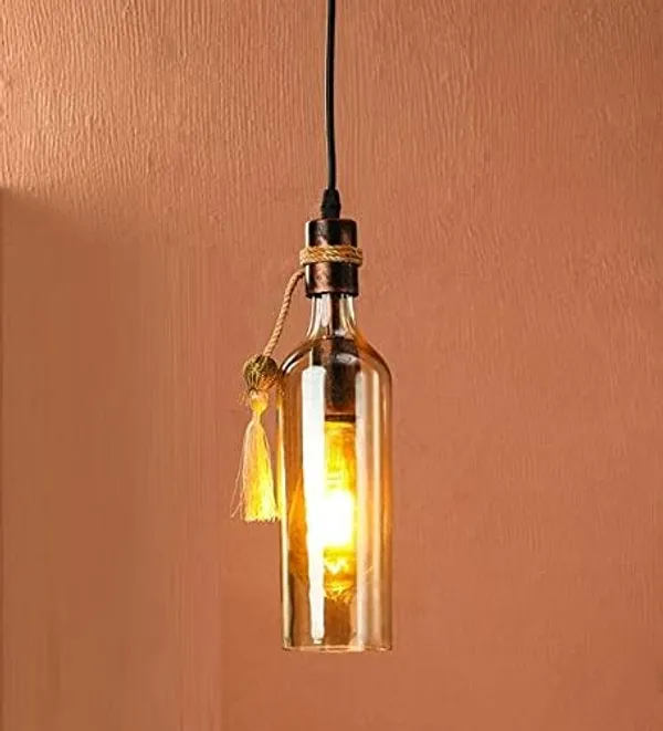 SWIATLO_Decorative_Hanging_Lamp/Pendant_Lamp/Ceiling_Light_to_Décor_Home/Living_Room/Bedroom/Office/Dining/Cafe/Restaurants,_Bottle_Shape,_Luster_(Pack_of_1,_with_Bulb)
