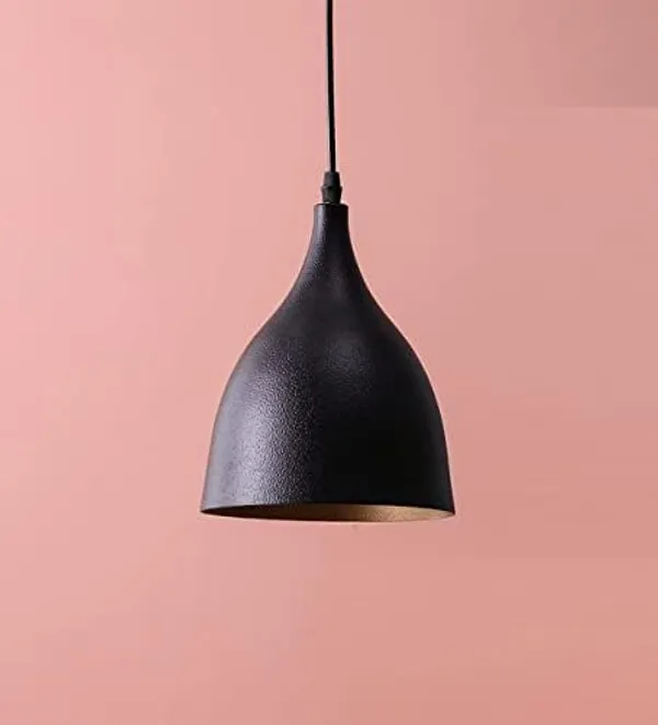 SWIATLO_Decorative_Hanging_Lamp/Pendant_Lamp/Ceiling_Light_to_Décor_Home/Living_Room/Bedroom/Office/Dining/Cafe/Restaurants,_Plain_6_Inch,_Black_(Pack_of_1,_with_Bulb)