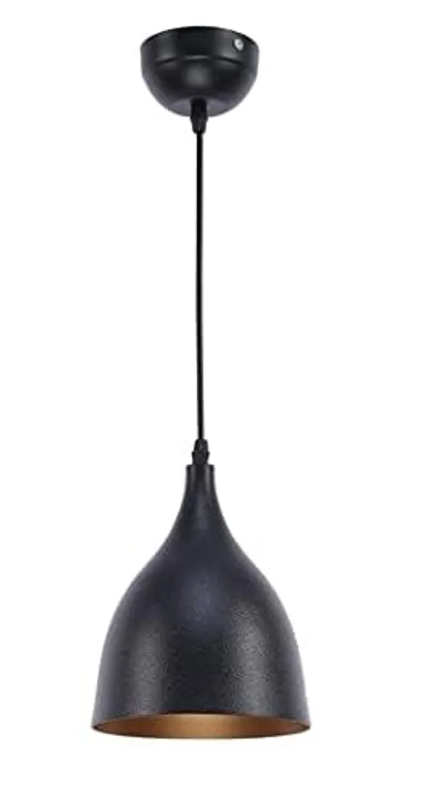 SWIATLO_Decorative_Hanging_Lamp/Pendant_Lamp/Ceiling_Light_to_Décor_Home/Living_Room/Bedroom/Office/Dining/Cafe/Restaurants,_Plain_6_Inch,_Black_(Pack_of_1,_with_Bulb)