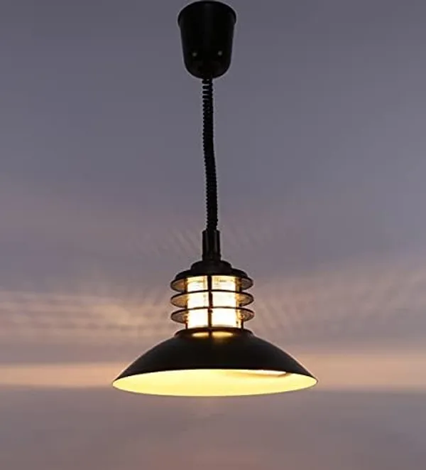 SWIATLO_Decorative_Hanging_Lamp/Pendant_Lamp/Ceiling_Light_to_Décor_Home/Living_Room/Bedroom/Office/Dining/Cafe/Restaurants,_B22_Holder,_Office_Light,_Black_(Pack_of_1,_with_Bulb)