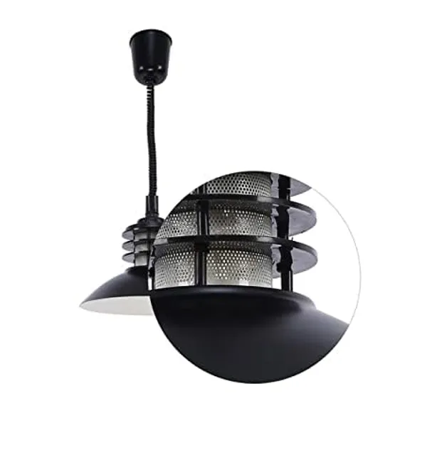 SWIATLO_Decorative_Hanging_Lamp/Pendant_Lamp/Ceiling_Light_to_Décor_Home/Living_Room/Bedroom/Office/Dining/Cafe/Restaurants,_B22_Holder,_Office_Light,_Black_(Pack_of_1,_with_Bulb)