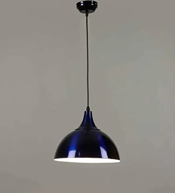 SWIATLO_Decorative_Hanging_Lamp/Pendant_Lamp/Ceiling_Light_to_Décor_Home/Living_Room/Bedroom/Office/Dining/Cafe/Restaurants,_10_Inch_Dome,_Blue_(Pack_of_1,_with_Bulb)