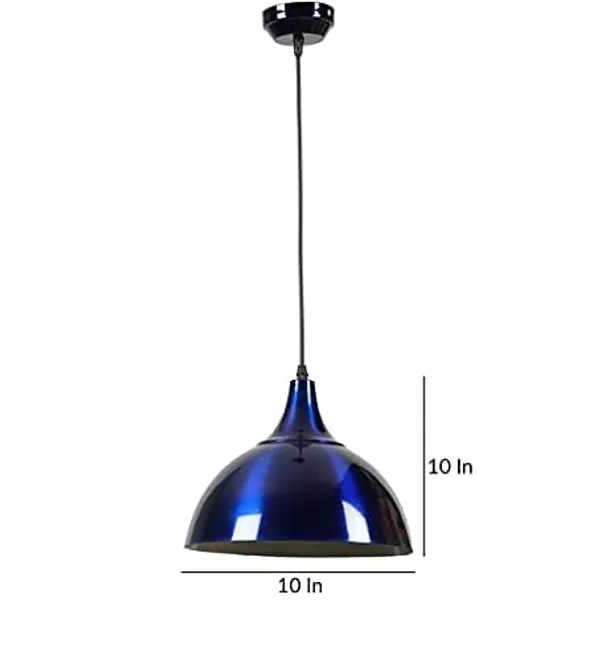 SWIATLO_Decorative_Hanging_Lamp/Pendant_Lamp/Ceiling_Light_to_Décor_Home/Living_Room/Bedroom/Office/Dining/Cafe/Restaurants,_10_Inch_Dome,_Blue_(Pack_of_1,_with_Bulb)
