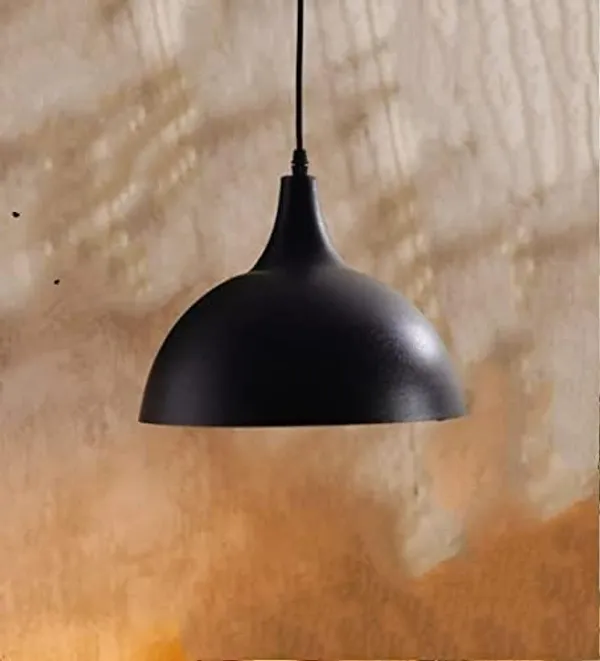 SWIATLO_Decorative_Hanging_Lamp/Pendant_Lamp/Ceiling_Light_to_Décor_Home/Living_Room/Bedroom/Office/Dining/Cafe/Restaurants,_Plain_10_Inch,_Black_(Pack_of_1,_with_Bulb)