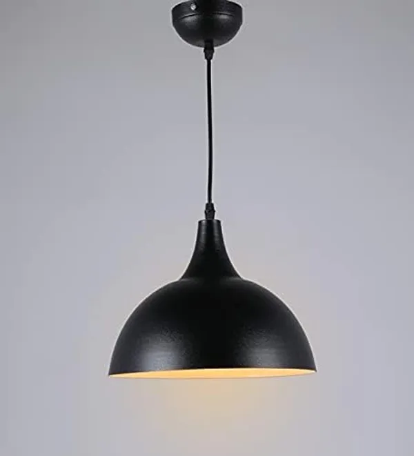 SWIATLO_Decorative_Hanging_Lamp/Pendant_Lamp/Ceiling_Light_to_Décor_Home/Living_Room/Bedroom/Office/Dining/Cafe/Restaurants,_Plain_10_Inch,_Black_(Pack_of_1,_with_Bulb)