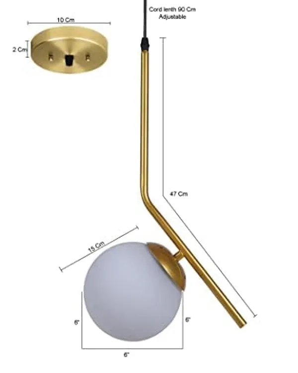 SWIATLO_Golden_Unique_Style_Globe_Decorative_Hanging_Lamp/Pendant_Lamp/Ceiling_Light_to_Décor_Home/Living_Room/Bedroom/Office/Dining/Cafe/Restaurants_(Pack_of_1,_with_Bulb)