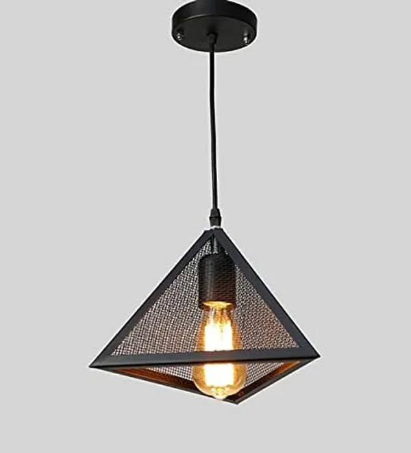 SWIATLO_Decorative_Hanging_Lamp/Pendant_Lamp/Ceiling_Light_to_Décor_Home/Living_Room/Bedroom/Office/Dining/Cafe/Restaurants,_Triangle_Shape_with_Jaali_(Pack_of_1,_with_Bulb)