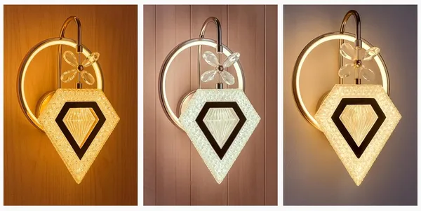 SWIATLO_Diamond_Shape_Energy-Efficient_LED_Wall_Sconce_for_Living_Room_Space-Saving_LED_Wall_Light-Perfect_for_Any_Room_/Modern_Style_Led_Wall_Lamps_for_Bedroom/Led_Wall_Scone_for_kitchen/Restaurants