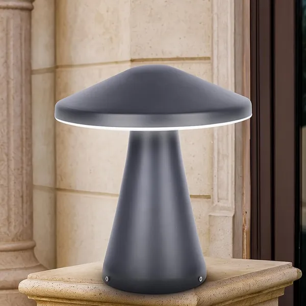 SWIATLO_Modern_LED_Outdoor_Gate_Lamp_–_Waterproof,_Energy-Efficient,_Mushroom_Shape_Pathway_Light_for_Garden,_Driveway_&_Entrance_Decor_Garden/Piller/Pathway/Front_Gate,_Pack_of_1