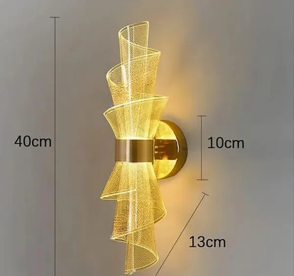 SWIATLO_Acrylic_Spiral_LED_Wall_Sconce_Warm_Ambient_Light_for_Bedroom_&_Hallway_Led_Wall_Lamps_for_Bedroom,_Led_Wall_Scone_for_Home_Decoration,_Led_Wall_Lamp_for_Home/Resturant/Cafe/Bar