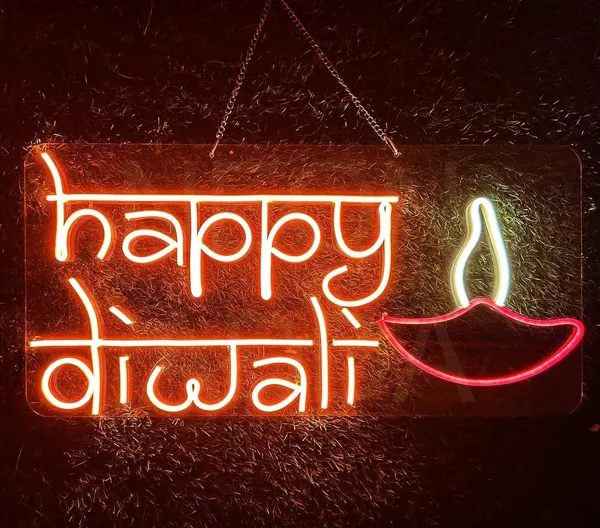 SWIATLO_Happy_Diwali_Neon_LED_Sign_with_Diya_Design_|Vibrant_Lamp_for_Festival_Decoration_|_Diwali_Festival_Neaon_Sign_for_Pooja_Room/Dinning_Room/Living_Room/Restaurents
