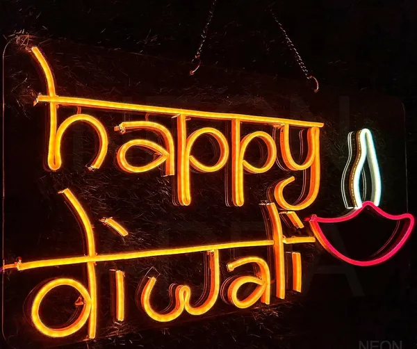 SWIATLO_Happy_Diwali_Neon_LED_Sign_with_Diya_Design_|Vibrant_Lamp_for_Festival_Decoration_|_Diwali_Festival_Neaon_Sign_for_Pooja_Room/Dinning_Room/Living_Room/Restaurents