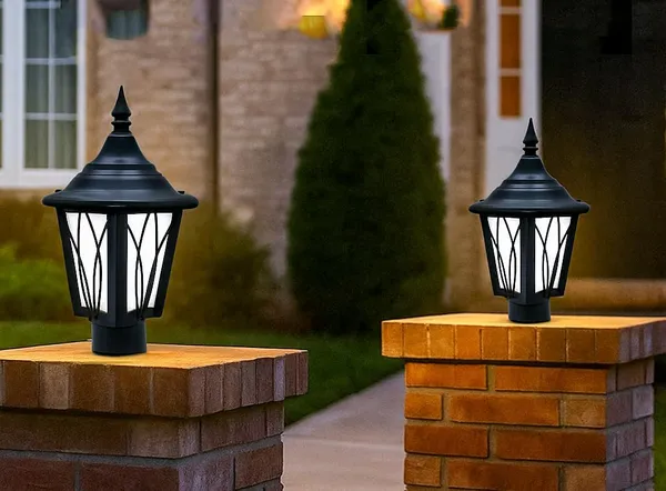 SWIATLO_Classic_Waterproof_Post_Light_for_Gate_and_Garden_Pillars_|_Decorative_Outdoor_Post_Light_for_Home_Entrance_|_Pillar_Lights_for_Garden,_Patio,_Boundreis_or_Entryway_(Pack_of_2,_With_Bulb)