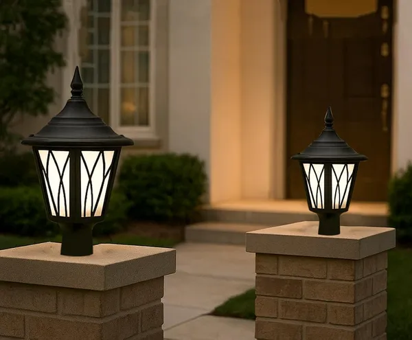 SWIATLO_Classic_Waterproof_Post_Light_for_Gate_and_Garden_Pillars_|_Decorative_Outdoor_Post_Light_for_Home_Entrance_|_Pillar_Lights_for_Garden,_Patio,_Boundreis_or_Entryway_(Pack_of_2,_With_Bulb)