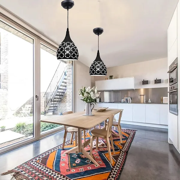 SWIATLO_Artistic_Modern_Three_Cutting_Hanging_Lamp_|_Kitchen_&_Dining_Light_/Living_Room/Bedroom/Office/Dining/Cafe/Restaurants,_White_and_Black_(Pack_of_2,_with_Bulb)