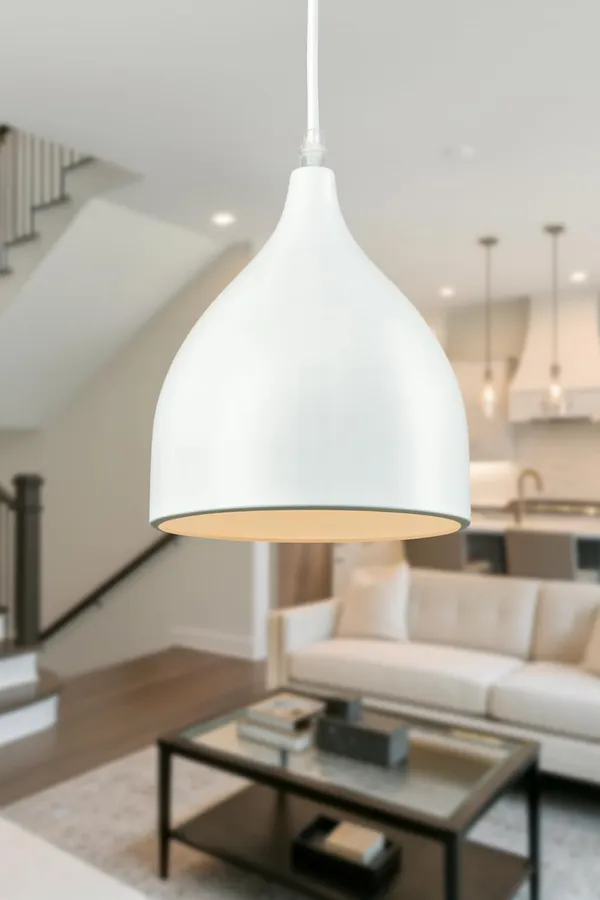 SWIATLO_Elegant_Minimalist_Matte_White_Dome_Pendant_Light_|_Kitchen_&_Dining_Light_/Living_Room/Bedroom/Office/Dining/Cafe/Restaurants,_White_and_Black_(Pack_of_2,_with_Bulb)