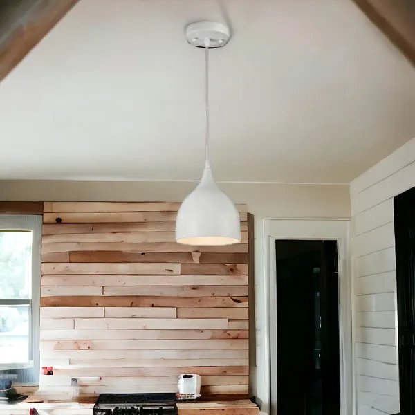 SWIATLO_Elegant_Minimalist_Matte_White_Dome_Pendant_Light_|_Kitchen_&_Dining_Light_/Living_Room/Bedroom/Office/Dining/Cafe/Restaurants,_White_and_Black_(Pack_of_2,_with_Bulb)