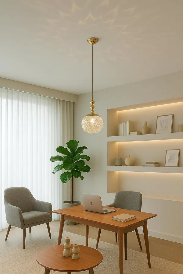 SWIATLO_Modern_Gold_Finish_Pendant_Lamp_with_Embossed_Crystal_Glass_Globe_|_Decorative_Hanging_Light_for_Home_Interior|_Led_Ceiling_Lights_for_Home_Decoration_/Cafe/Bar/Office/Kitchen_etc