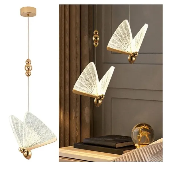 SWIATLO_Clear_Butterfly_LED_Pendant_Lamp_for_Dinning_Table/Bedroom/Living_Room_Led_Hanging_Lamp_for_Drying_Room_Led_Ceiling_Lamp_Led_Hanging_Light_Led_Pendant_Light_for_Home/Cafe/Restaurant/Bar