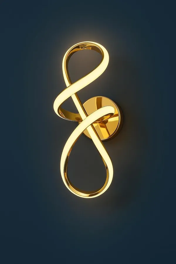 SWIATLO_Modern_LED_Infinity_Loop_Wall_Lamp_|_Gold_Metal_Decorative_Bedside_Light_Wall_Light_Fixture_|_Led_Wall_Scone_for_Living_Room/Badroom/kitchen/Restaurant/Bar/Cafe