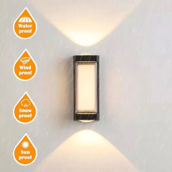 SWIATLO_Modern_Waterproof_Up_&_Down_LED_Outdoor_Wall_Lamp_for_Home_Exterior_&_Balcony_|_Ip-65_Waterproof_Energy_Saving_Wall_Lamp_for_Living_Room_Wall_Light_for_Any_Room/Led_Wall_Scone_for_Home_Outdoor
