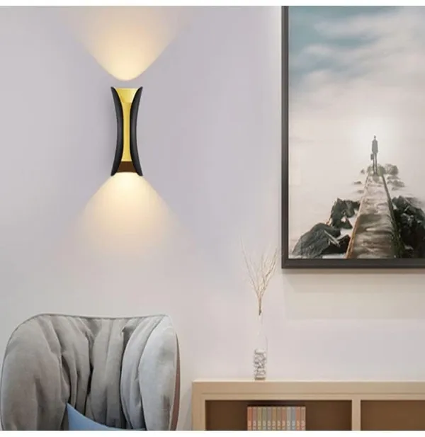 SWIATLO_Modern_Curved_Shape_Accent_LightingWaterproof_Up_&_Down_LED_Outdoor_Wall_Lamp_for_Home_Exterior_&_Balcony_|_Energy_Saving_Wall_Lamp_for_Living_Room/Dinning_Room/Cafe/Bar