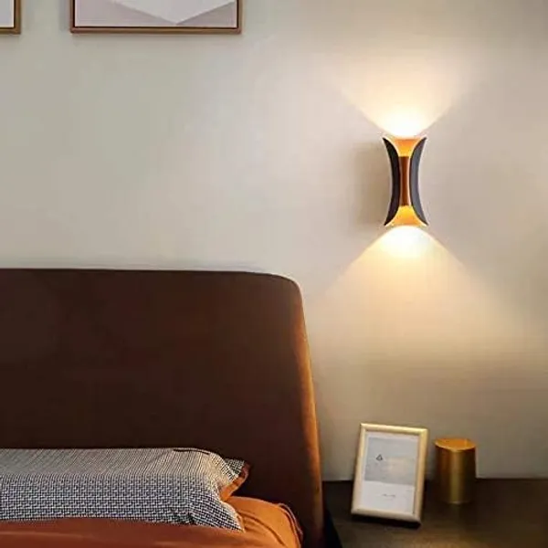 SWIATLO_Modern_Curved_Shape_Accent_LightingWaterproof_Up_&_Down_LED_Outdoor_Wall_Lamp_for_Home_Exterior_&_Balcony_|_Energy_Saving_Wall_Lamp_for_Living_Room/Dinning_Room/Cafe/Bar