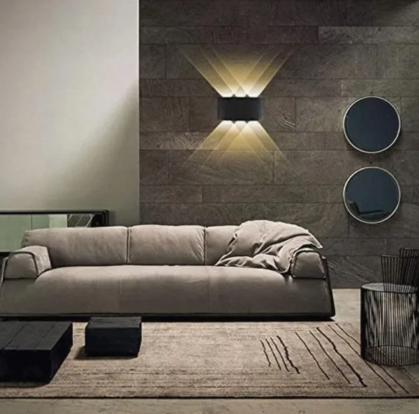SWIATLO_Modern_LED_Wall_Lamp_–_Three_Up_&_Down_Light,_Black_Plastic_Indoor_Wall_Sconce_|_Ip-65_Waterproof_Energy_Saving_Lamp_for_Living_Room_LED_Wall_Light_for_Any_Room/Led_Wall_Scone_for_Home_Outdoor