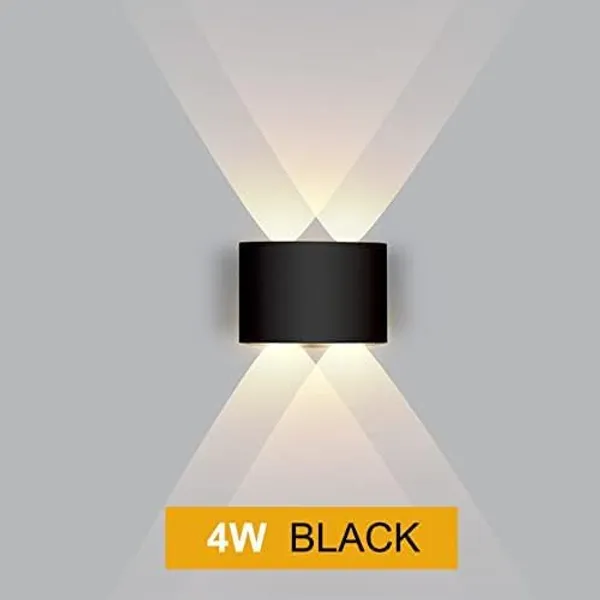 SWIATLO_Modern_LED_Wall_Lamp_–_Up_&_Down_Light,_Black_Plastic_Indoor_Wall_Sconce_|_Ip-65_Waterproof_Energy_Saving_Wall_Lamp_for_Living_Room_LED_Wall_Light_for_Any_Room/Led_Wall_Scone_for_Home_Outdoor