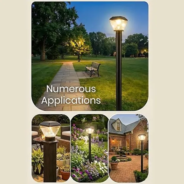 SWIATLO_Deluxe_Moon_20W_LED_Gate_Light_Waterproof_Modern_Outdoor_Pillar_Lamp_for_Home_Garden_Patio_Compound_Entrance_Durable_Pole_Mount_Fixture_(Pack_of_1,_Warm_White)