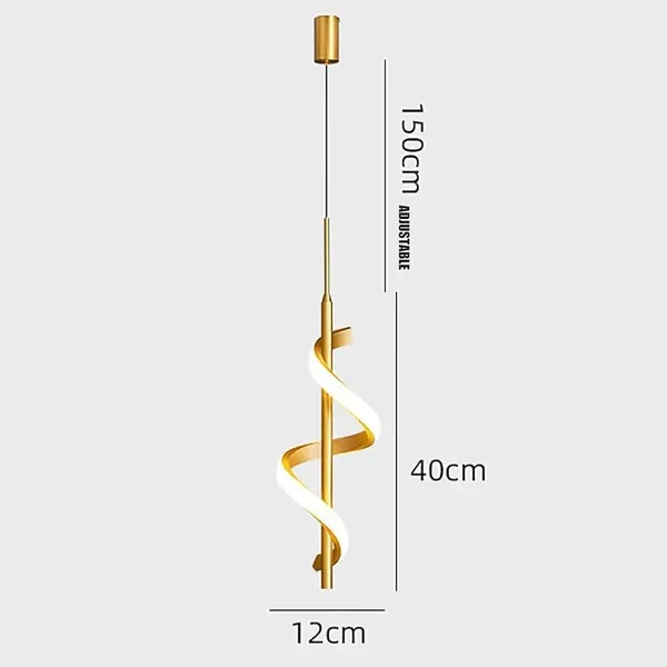 SWIATLO_Modern_Spiral_LED_Hanging_Pendant_Light_|_Luxury_Gold_Finish_Wave_Design_Ceiling_Lamp_for_Living_Room,_Dining_Area_&_Bedroom_|_Elegant_Pendant_Light_for_Bedroom,_Hallway_&_Modern_Interior
