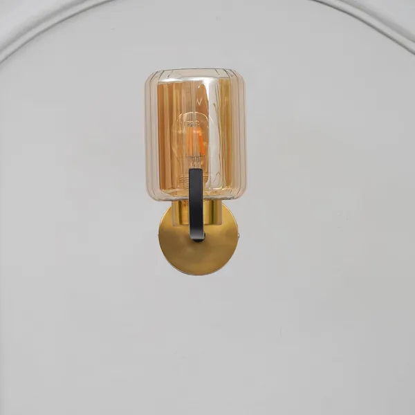 SWIATLO_Designer_Glass_Wall_Lamp_with_Brass_Base_&_Black_Frame_|_Elegant_Decorative_Wall_Light_for_Home_Decorative_Wall_Sconce_Lighting_for_Bedroom,_Living_Room,_Hallway_&_Hotel_Décor_(With_Bulb)