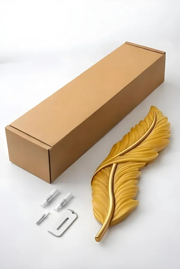 SWIATLO_Feather_Shape_LED_Wall_Lamp_Decorative_Metal_Wall_Light_|_3-Color_LED_Light_Golden_Feather_Design_|_Modern_Decorative_Wall_Sconce_for_Living_Room,_Bedroom,_Hallway_Golden_03