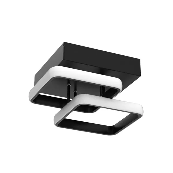 SWIATLO_Modern_LED_Ceiling_Light_Black_|_Geometric_Square_Flush_Mount_Lamp_|_Ceiling_Light_for_Living_Room,_Bedroom,_Office,_Cafe,_Restaurant_&_Drying_Room_-_Wall_Lamp