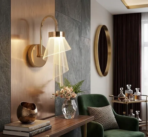SWIATLO_Decorative_Wall_Lamp_for_Living_Room_|_Modern_Golden_Wall_Light_with_Metal_&_Acrylic_Body_|_3_Color_Modes_Warm_Natural_Cool_|_Fancy_Wall_Light_for_Home_Decoration,_Bedroom,_Hallway