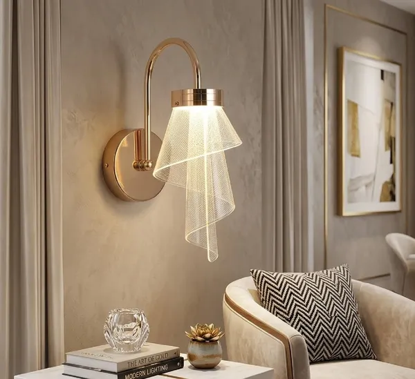 SWIATLO_Decorative_Wall_Lamp_for_Living_Room_|_Modern_Golden_Wall_Light_with_Metal_&_Acrylic_Body_|_3_Color_Modes_Warm_Natural_(KIN-A27D)
