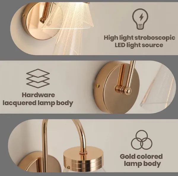 SWIATLO_Decorative_Wall_Lamp_for_Living_Room_|_Modern_Golden_Wall_Light_with_Metal_&_Acrylic_Body_|_3_Color_Modes_Warm_Natural_(KIN-A27D)