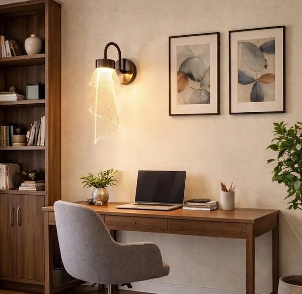 SWIATLO_Decorative_Wall_Lamp_for_Living_Room_|_Modern_Golden_Wall_Light_with_Metal_&_Acrylic_Body_|_3_Color_Modes_Warm_Natural_(KIN-A28L)