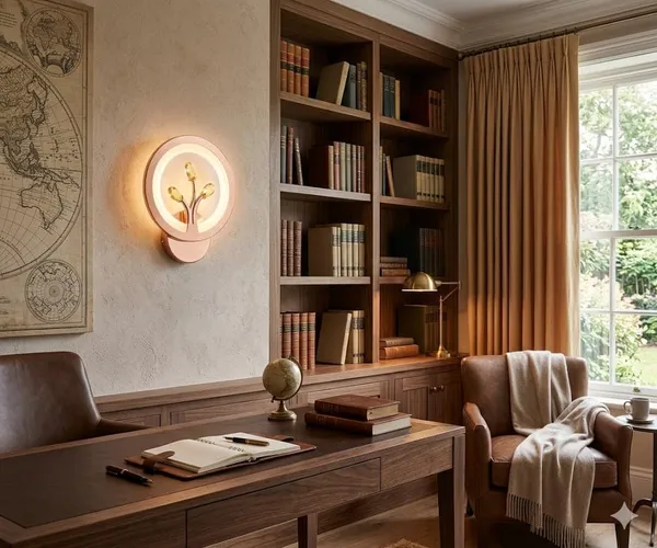 SWIATLO_Modern_LED_Wall_Lamp_for_Living_Room,_Bedroom_&_Study_Room_|_Luxury_Ring_Wall_Light_with_Crystal_Design_|_Warm/Neutral/Cool_Light_|_Decorative_Indoor_Wall_Sconce_(Copper_Gold,_Pack_of_1)