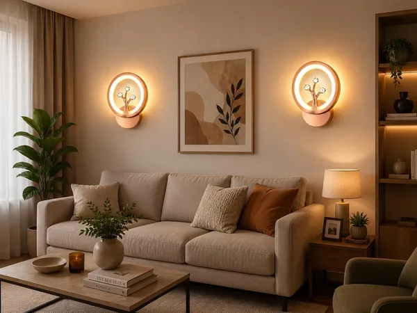 SWIATLO_Modern_LED_Wall_Lamp_for_Living_Room,_Bedroom_&_Study_Room_|_Luxury_Ring_Wall_Light_with_Crystal_Design_|_Warm/Neutral/Cool_Light_|_Decorative_Indoor_Wall_Sconce_(Copper_Gold,_Pack_of_1)