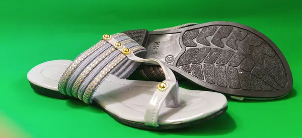 Grey_Synthetic_Leather_Embroidered_Thong_Sandals_For_Women